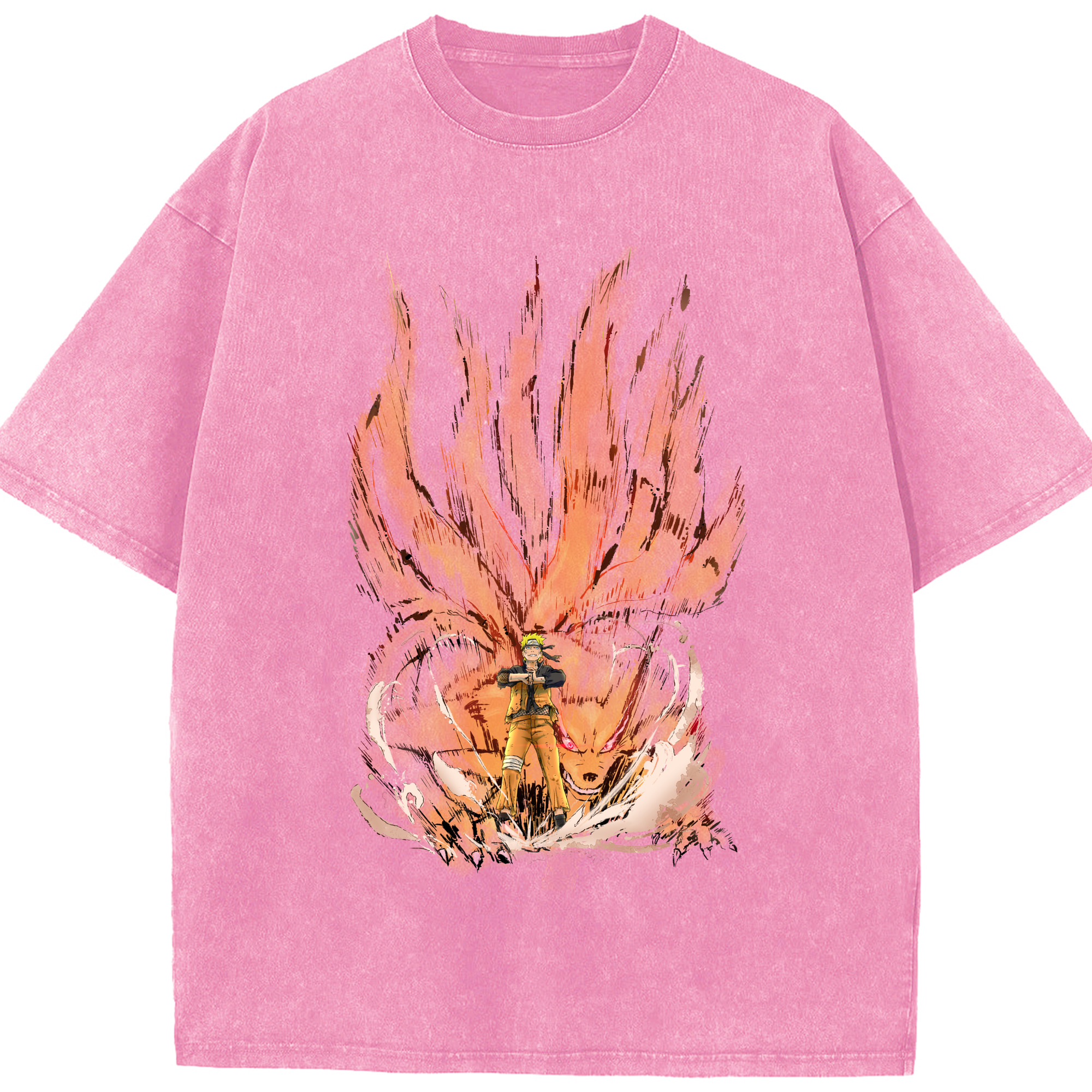 （画像用） NARUTO -ナルト- うずまき ナルト Uzumaki Naruto 綿100% ヴィンテージ風 半袖Tシャツ（フロントプリント）